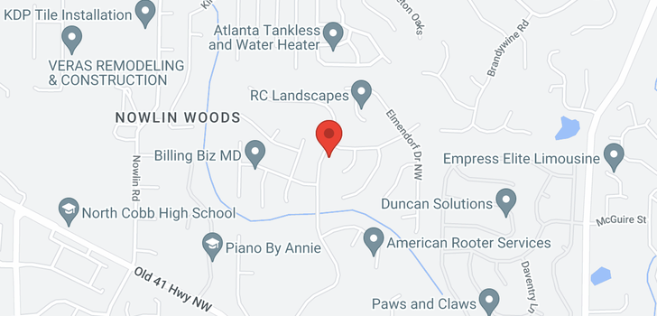 map of 3370 Spindletop Drive NW Kennesaw GA 30144